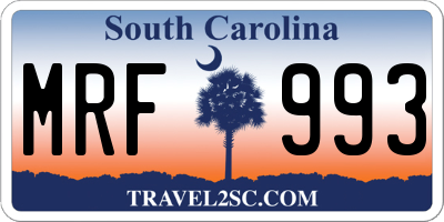SC license plate MRF993