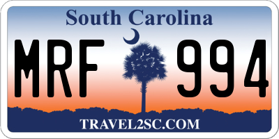 SC license plate MRF994