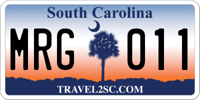 SC license plate MRG011
