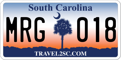 SC license plate MRG018