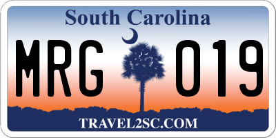 SC license plate MRG019