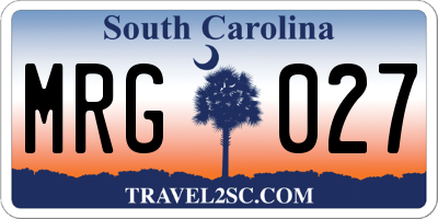 SC license plate MRG027