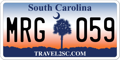 SC license plate MRG059