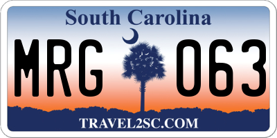 SC license plate MRG063