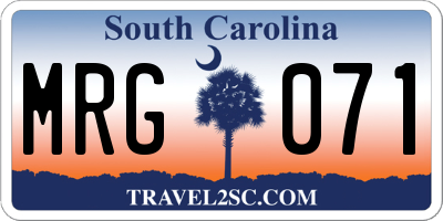 SC license plate MRG071