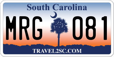 SC license plate MRG081