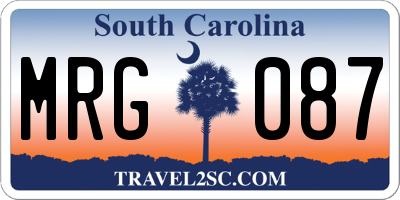 SC license plate MRG087