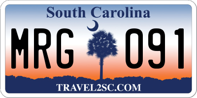 SC license plate MRG091