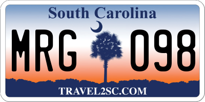 SC license plate MRG098