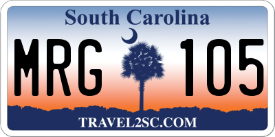SC license plate MRG105