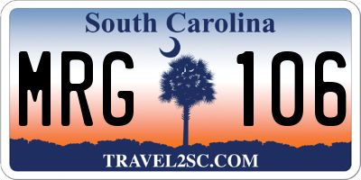 SC license plate MRG106