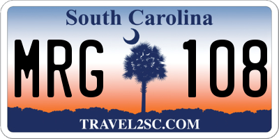 SC license plate MRG108