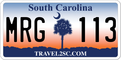 SC license plate MRG113