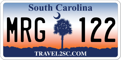 SC license plate MRG122