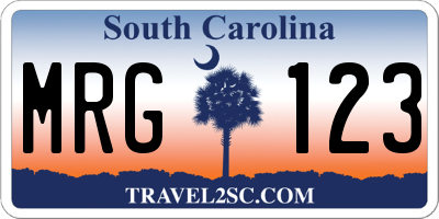 SC license plate MRG123