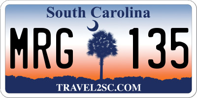 SC license plate MRG135