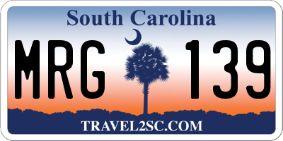 SC license plate MRG139