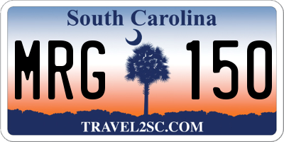 SC license plate MRG150