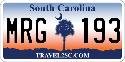 SC license plate MRG193