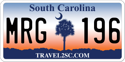 SC license plate MRG196