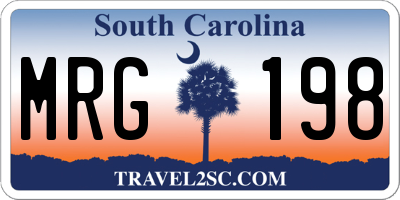 SC license plate MRG198