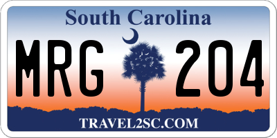 SC license plate MRG204