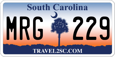 SC license plate MRG229