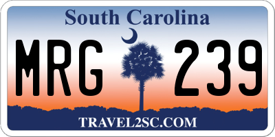 SC license plate MRG239