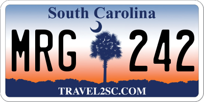 SC license plate MRG242