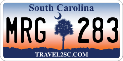SC license plate MRG283