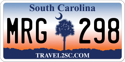 SC license plate MRG298
