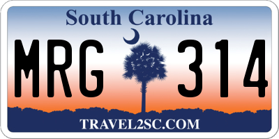 SC license plate MRG314