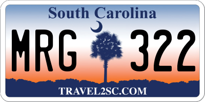 SC license plate MRG322