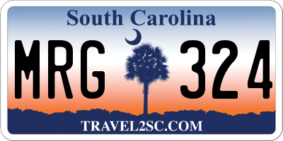 SC license plate MRG324