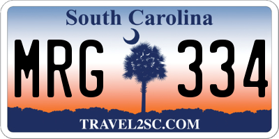 SC license plate MRG334