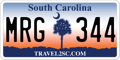 SC license plate MRG344
