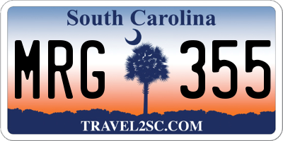 SC license plate MRG355