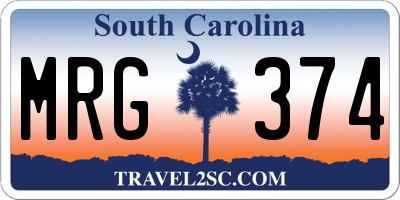 SC license plate MRG374
