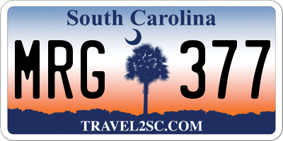 SC license plate MRG377