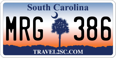 SC license plate MRG386