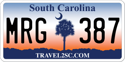 SC license plate MRG387