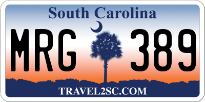 SC license plate MRG389