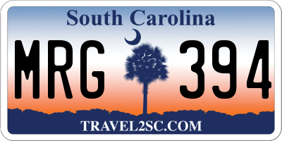SC license plate MRG394