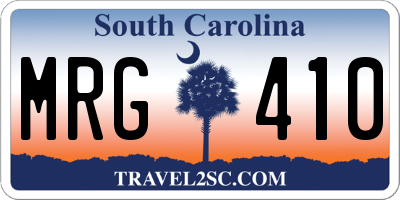 SC license plate MRG410