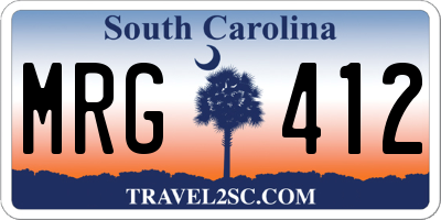 SC license plate MRG412