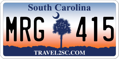 SC license plate MRG415