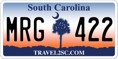 SC license plate MRG422