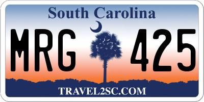 SC license plate MRG425
