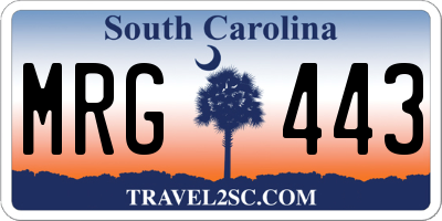 SC license plate MRG443