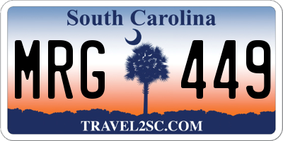 SC license plate MRG449